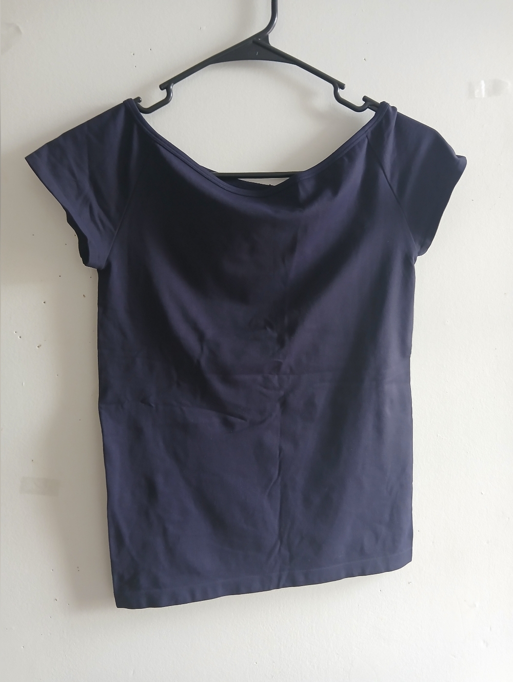 Helmut Lang Navy Short Sleeve Boatneck Tee